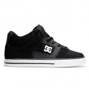 Trampki Męskie DC Pure MID Mid-Top Czarne Białe | 7183465-AY