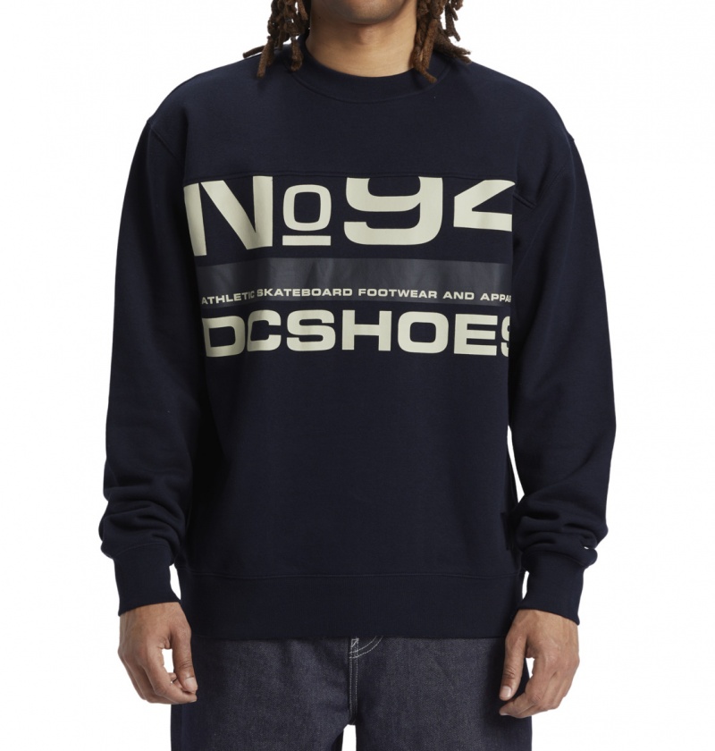 Bluza z Kapturem Męskie DC Static 94 Crew Neck Granatowe | 1845237-AY