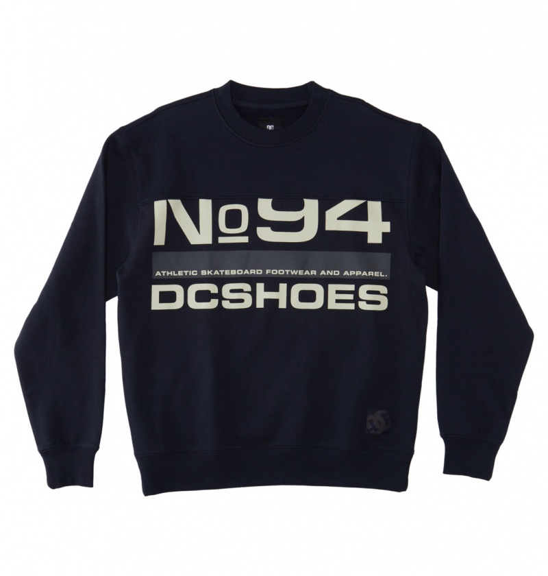 Bluza z Kapturem Męskie DC Static 94 Crew Neck Granatowe | 1845237-AY