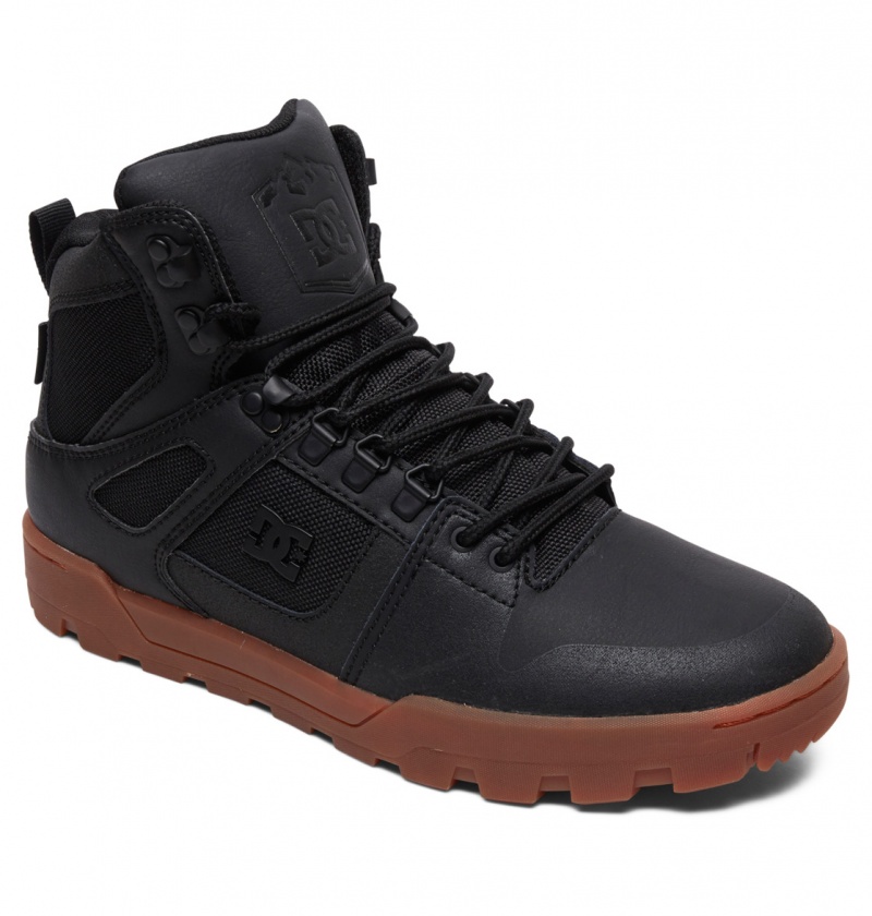 Buty Zimowe Męskie DC Pure High-Top Wody-Resistant Czarne | 6198437-TV