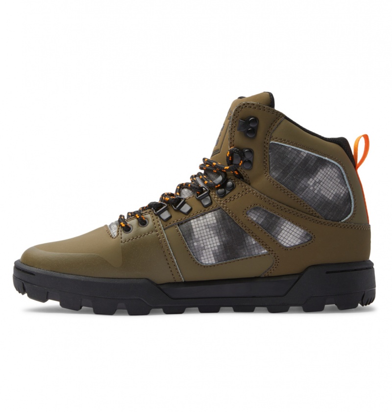 Buty Zimowe Męskie DC Pure High-Top Wody-Resistant Oliwkowe | 1467328-AI