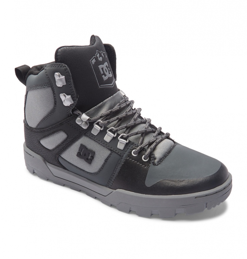 Buty Zimowe Męskie DC Pure High-Top Wody-Resistant Czarne | 1863075-SE