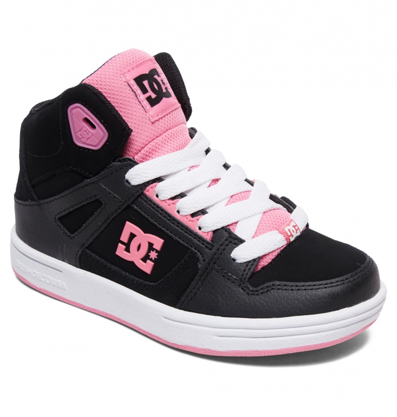 Trampki Dziecięce DC Girls Kids' Pure Czarne Różowe | 0826593-LX