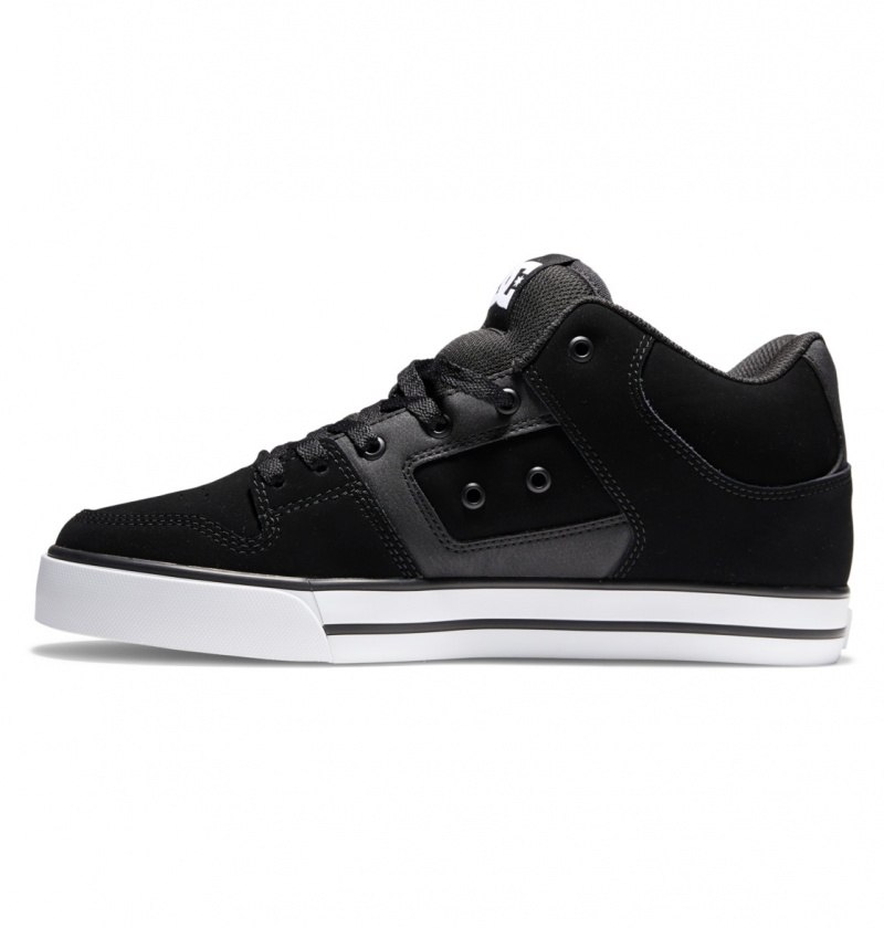 Trampki Męskie DC Pure MID Mid-Top Czarne Białe | 7183465-AY